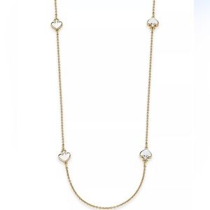 NWT and box, dustbag Kate Spade signature spade necklace mother of pearl